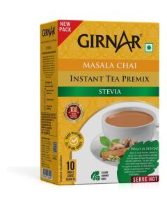 GIRNAR Masala Karak Chai 3in1 with Stevia / Instant Tea Premix with Masala / 8g per sachet / Authentic Indian Spiced Tea / Quick & Flavorful Chai