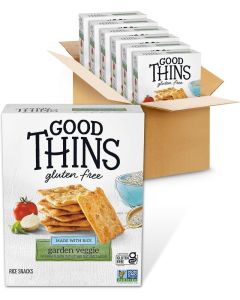 Good Thins Garden Veggie Gluten Free Rice Snacks - Bulk Pack of 6 Boxes (3.5 oz Each)