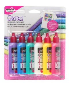 Tulip 15552 Tulip Fabric Paint Crystal 6 Pack Multicolor