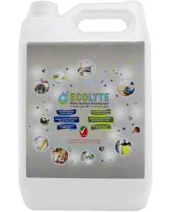 ECOLYTE+ Multi Surface Disinfectant, HOCL, Hypochlorous Acid Cleaner, Electrolyzed Water, 100% Natural, Floor, Table, Toys, Kitchen, Glass, Toilet Cleaner, Kills 99.99% of Bacteria & Viruses (5 Liter)