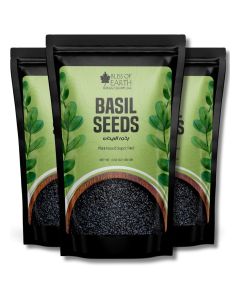 Basil Seeds Organic Sabja Seeds, Tukmaria Seeds Fibre & Omega-3 Rich Good for weight loss, Hydration Tiny PowerHouse Seeds 3x100gm