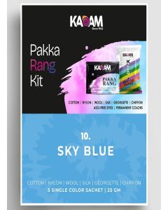 Kadam Pakka Rang Fabric Dye Colour / 25g Pack / Includes DyFix Color Fixer / Permanent Fabric Dyes for Old Faded Jeans and Clothes (Sky Blue)