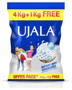 Ujala IDD Instant Dirt Dissolvers Detergent Powder - 5KG Bag with 1KG Free