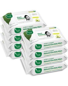 Mother Sparsh Plant Powered Natural Care Baby Wipes - 60 Pcs (Pack of 8) - Cucumber Extract