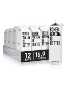Boxed Water 169 oz 12 Pack Purified Drinking Water in PlantBased Cartons BPAFree Refillable Reusable More Sustainable than Premium Plastic Bottles