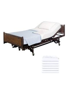 6 Pack Fitted Hospital Bed Sheets with Elastic All Around for a Perfect Fit Cotton Rich Soft Knitted Jersey Sheet 36 x 84 x 12