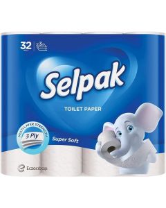 Selpak 3 Ply Toilet Paper 32 Rolls 140 Sheets