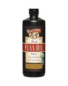 Barleans Organic Flaxseed Oil Liquid Cold Press Flax Seeds 7640mg ALA Omega 3 Fatty Acid Supplement for Joint and Heart Health Healthy Digestion 32 oz