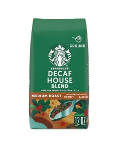 Starbucks Ground Coffee Medium Roast Hot or Iced Coffee Decaf House Blend 12 oz