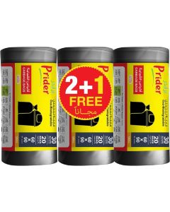 Prider 30 Gallons Pack of 3 Black Garbage Bags - 60 Bags, Size 60x90 cm, Heavy Duty Bin Liners for Indoor and Outdoor Use