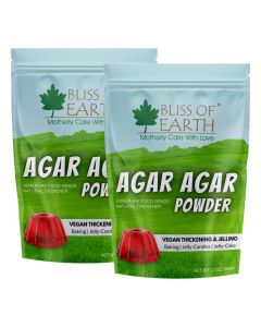 Bacteriological Grade Agar Agar Powder, 100% Food Grade Natural Thickener, Vegan China Grass, Gluten Free & Gelatin Substitute For Baking, Jelly & Candies, 53gm Pack of 2