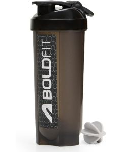 Gym Typhoon Shaker Bottle, Leakproof Sipper for Protein & Preworkout, BPA-Free, 650ml, Typhoon Black