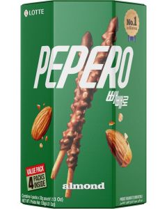 Lotte Pepero Almond And Chocolate Coated Biscuit Stick- 4X32gms