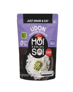 MOI SOI Shirataki Udon Noodles, 250g / Low Carb 6Kcal Only / Keto Friendly / Gluten Free / Vegan Friendly / Good for diabetics / Low Calorie Konjac Miracle Noodles / Fat-Free / Ultra-Low Calorie Konjac Miracle Noodles