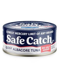 Safe Catch Canned Lowest Mercury Limit Albacore Tuna Fish No Salt Added Wild Caught GlutenFree Kosher Keto 5oz Can 6Pack