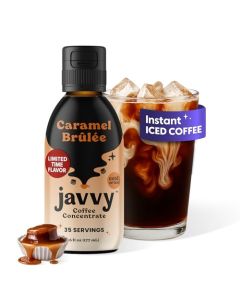Javvy Cold Brew Coffee Concentrate Instant Coffee Smooth Arabica Iced Coffee Espresso Concentrate 35 Servings Caramel Brulee 1 Pack