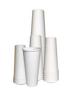 EcoQuality 16oz White Paper Coffee Cups - Disposable Coffee Cups - Hot Drink, Tea, Coffee, Cappuccino, Hot Chocolate, Chai, Chai Latte (50)
