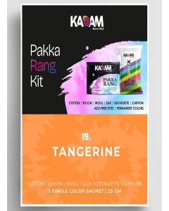 Kadam Pakka Rang Fabric Dye Colour / Tangerine / 25g Pack / Includes DyFix Color Fixer / Permanent Fabric Dyes for Old Faded Jeans and Clothes