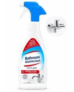Bathroom Disinfectant Cleaner Spray 650ml – Shining Clean Bathroom Surface Cleaner, Removes Limescale, Water Stains & Soap Residue, Fresh Scent, Made in Italy