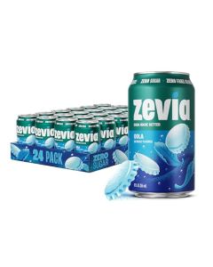 Zevia Zero Sugar Soda Cola 12 oz Cans 24Pack Naturally Sweetened Zero Calorie Sugar Free Soda NonGMO Project Verified GlutenFree Vegan