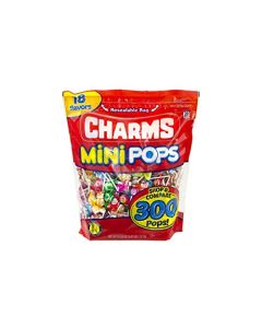 Charms Mini Pops 18 Assorted Flavors with Resealable Bag 300 Count