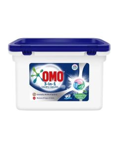 Omo 3 in 1 Laundry Capsule With Eucalyptus Scent For Front And Top Loader, Removes 99 Types Of Stains- 15pcs