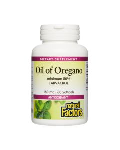 Natural Factors Oil of Oregano Supports Healthy Immune System Function Herbal Supplement with Olive Oil Vitamin E NonGMO Antioxidant Support Supplement 60 Softgels 60 Servings