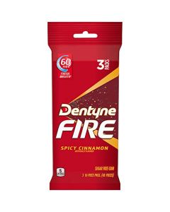 Dentyne Fire Sugar Free Gum Spicy Cinnamon 16 Piece Pack of 3