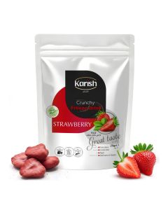 Karish Crunchy Bites Freeze Dried Strawberry 20g – Real Fruit Snack with No Added Sugar – Healthy Frozen Fruit Treat for Kids & Adults