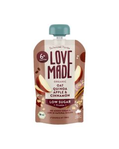 Love Made Organic Porridge Grod - Oat, Quinoa, Apple & Cinnamon - 100g (Pack of 7)