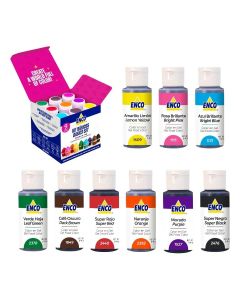ENCO Basic Gel Food Colors Set - 9 Bottles