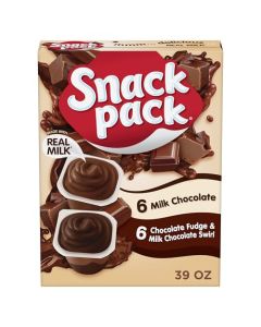 Snack Pack Milk Chocolate and Chocolate Fudge Milk Chocolate Swirl Pudding Cups 325 oz 12Count Family Pack