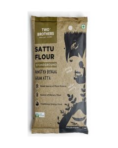 Two Brothers India Farms Sattu Atta (1 kg) / Made Using Bengal Gram / Natural & Gluten Free Chana Sattu / High Protein Bengal Gram Flour / Sattu Drink Powder / Gram Powder