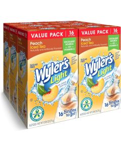 Wyler's Light Singles To Go Powder Packets - Peach Iced Tea Drink Mix, 96 Servings