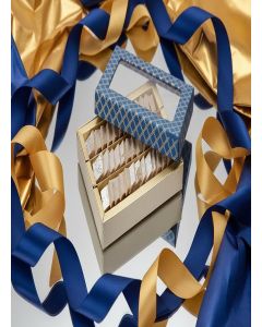 Ghasitaram Gifts Jaiccha Mini Kaju Katli Blue Box /Sweet Gift Pack/Diwali Sweet/Indian Mithai/Diwali Gift Box/Kaju Katli