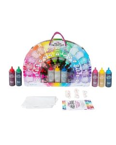 Tulip OneStep TieDye Over The Rainbow Kit Large Party Activity Arts Crafts Gift Vibrant Colors Permanent Fabric Dye Easy Cleanup 15 Prefilled Full Size Bottles