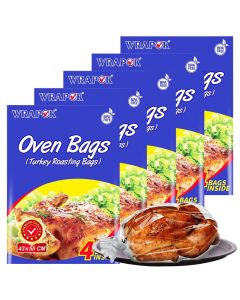 WRAPOK Oven Cooking Turkey Bags Large Size Ribs Baking Roasting Bags No Mess For Chicken Meat Ham Poultry Fish Seafood Vegetable 20 Bags 17 x 215 Inch