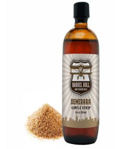 Barrel Roll Bar Essentials Cocktail Mixers - Demerara Cocktail Mix - All-Natural Demerara Drink Mix - USA Handcrafted Cocktail Syrups - Small Batch Cocktail Bitters with Real Cane Sugar - 8 Ounce