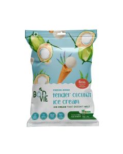 Freeze Dried Tender Coconut Ice Cream 20g - Refreshing Coconut Flavor, Gluten-Free, Low Sugar, No Refrigeration, Mess-Free Healthy Snack