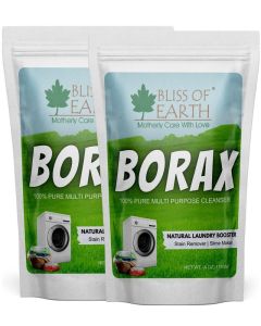 Bliss of Earth Borax Powder 113g( Pack of 2) / Multi-Purpose Cleaning Booster, Laundry Enhancer, Household Utility Powder / Fine Quality Sodium Borate for DIY & General Use