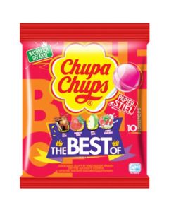 Chupa Chups The Best Of Lollipop In Mixed Fruit Flavor With Paper Stick 10pcs- 120gms