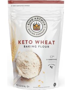King Arthur Keto Wheat Baking Flour - 1 lb Low-Carb All-Purpose Flour Substitute, Non-GMO, Resealable Bag