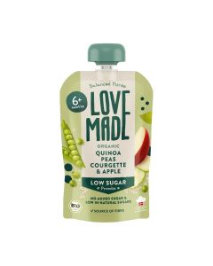 Love Made Organic Veggie & Fruit Puree - Quinoa Peas Courgette & Apple - 100g