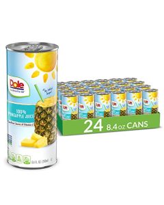 Dole 100 Pineapple Juice 100 Fruit Juice with Added Vitamin C 84 Fl Oz Cans 24 Total Cans