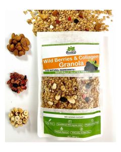 %100 Natural, Gluten-Free, NO Sugar added Wild Berries & Collagen Granola-300gr.