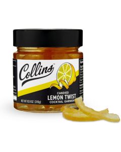 Collins Candied Lemon Twist in Syrup - 10.9oz Cocktail Garnish
