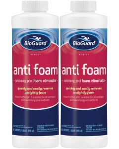 BioGuard Anti Foam 1 Quart Pack of 2 Swimming Pool Foam Eliminator pHNeutral Suitable for All Sanitizers and Swimming Pool Surfaces
