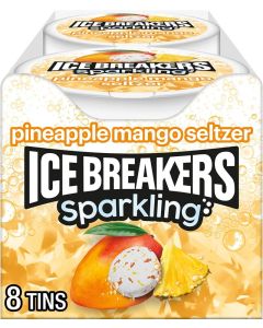 ICE BREAKERS Sparkling Pineapple Mango Seltzer Sugar Free Mints Tins - 8 Count