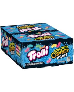 Trolli Sour Brite Crawlers Minis Candy Sour Gummy Worms 2 Ounce TreatSize Pouches Pack Of 18