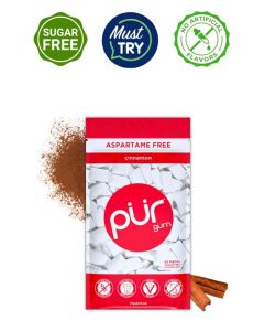 Chewing Gum Sugar Free Cinnamon Flavor 55 Pieces Pack of 1 Aspartame Free Vegan Gluten Free With 100% Xylitol Sugar Free Chewing Gum